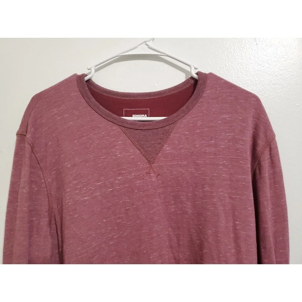 Men's Maroon Sweater L Sonoma Goods For Life Cotton/Polyester/Rayon
